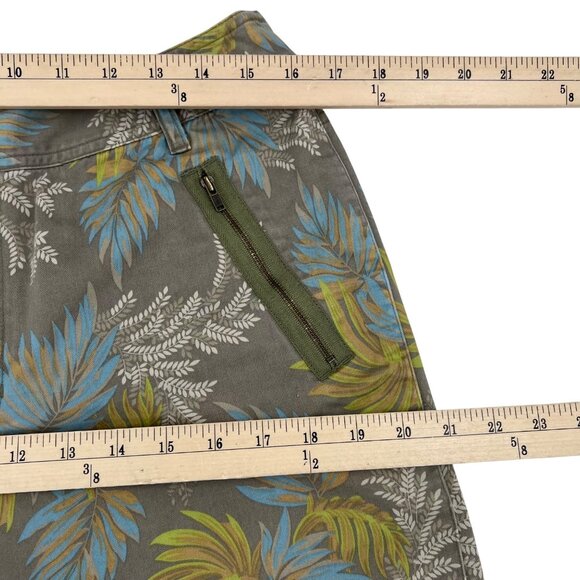 Liz Claiborne Womens Tropical Print Pants Size 12 Cotton Zip Hem & Pockets - Picture 6 of 9